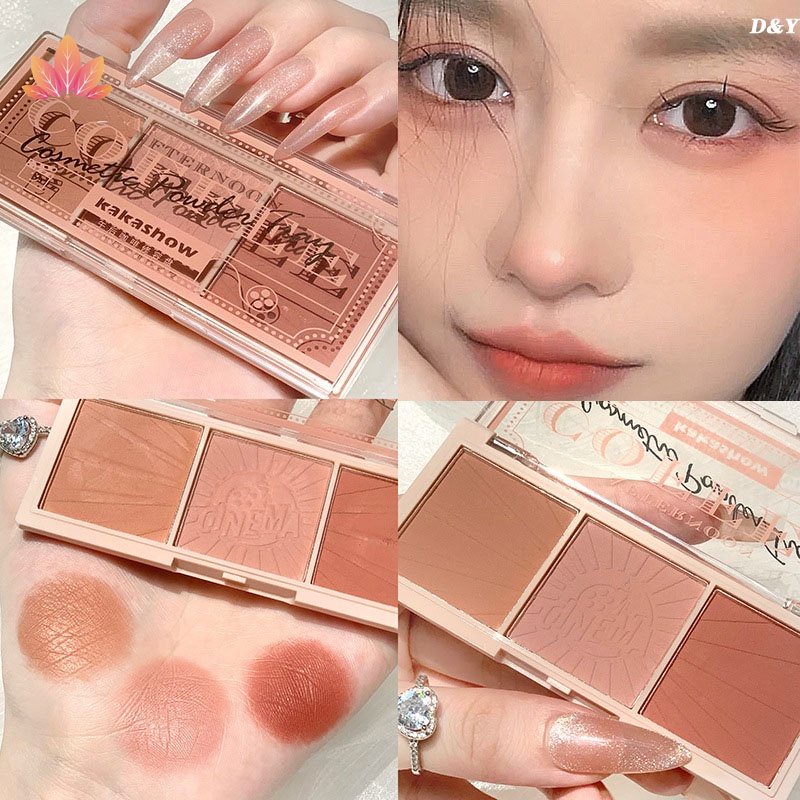 Kakashow Bảng Phấn Má Hồng Bắt Sáng Trà Tự Nhiên JP5