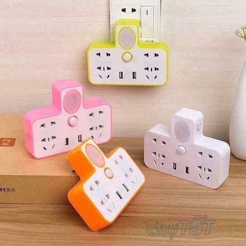 Ổ cắm điện đa năng kiêm đèn ngủ 2 cổng usb, ổ cắm điện đa năng