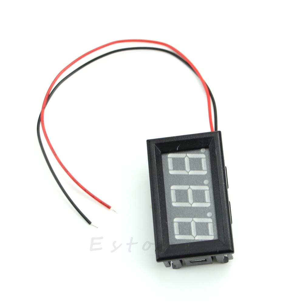 Vôn Kế Màn Hình LED 3 Chữ Số 2 Dây DC 5-120V