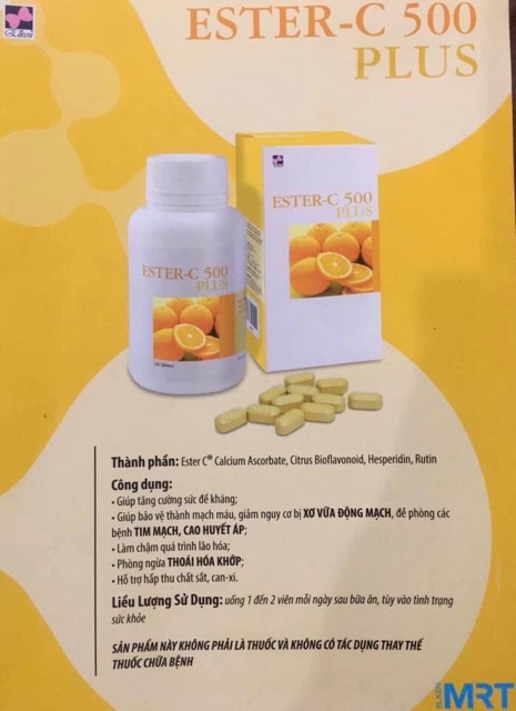 Thực phẩm bổ sung C elken, Ester c 500 plus elken