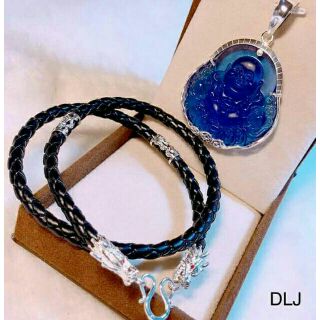 Dây da đầu Rồng🐉+mặt Phật bọc bạc
