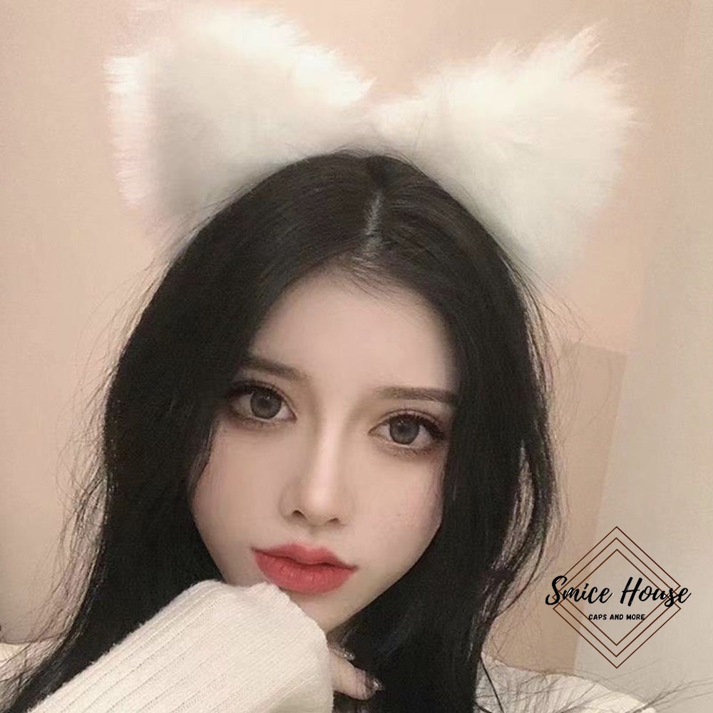 Cài tai mèo lông cosplay sexy có đèn led nhiều màu băng đô phát sáng