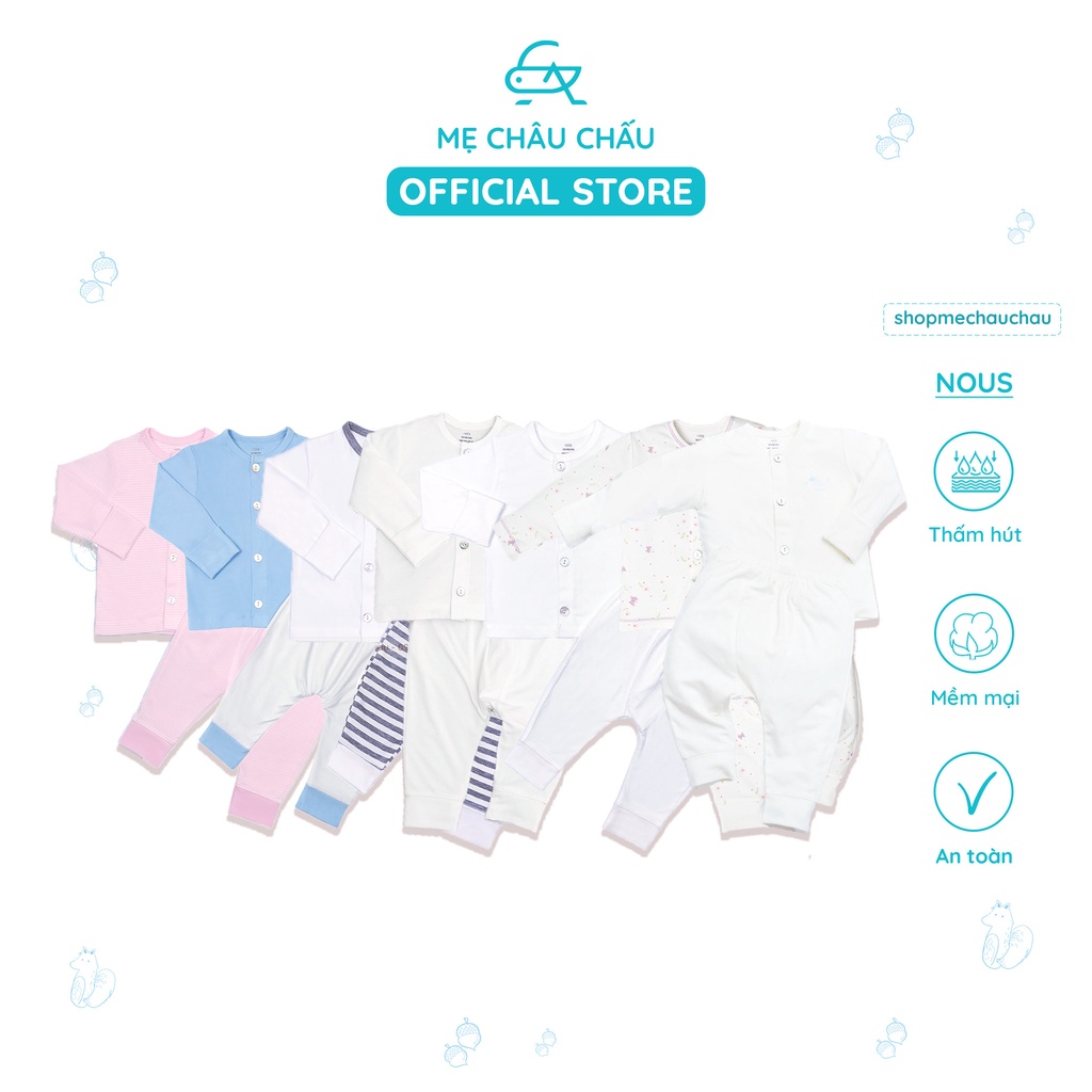Bộ Quần Áo Sơ Sinh Cài Thẳng Nous Đủ Mẫu Cho Bé (Size Sơ Sinh)