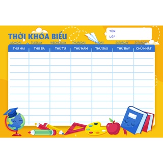 Thời khóa biểu khổ A5 - A4 Decal tự dính (Bóc ra dán dễ dàng)