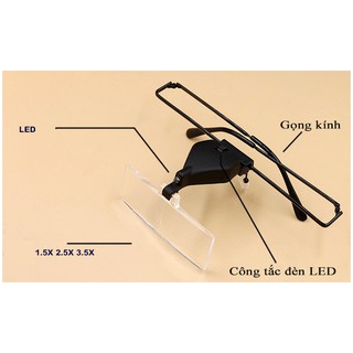 Kính lúp đeo mắt có đèn LED V3