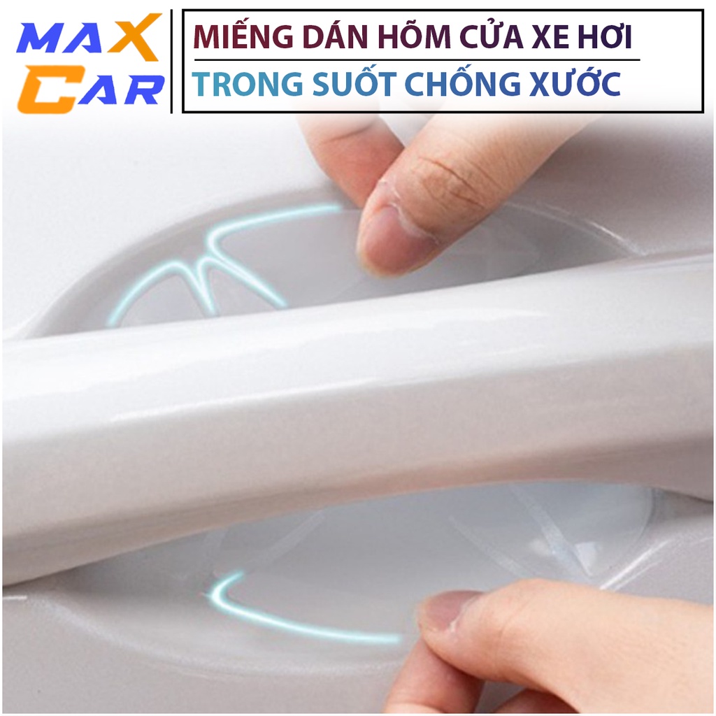 Bộ 4 Miếng Dán Trong Suốt Chống Xước Hõm Tay Nắm Cửa Ô Tô