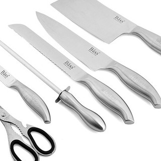 Bộ 7 món dao kéo làm bếp BASS (trắng bạc) 919