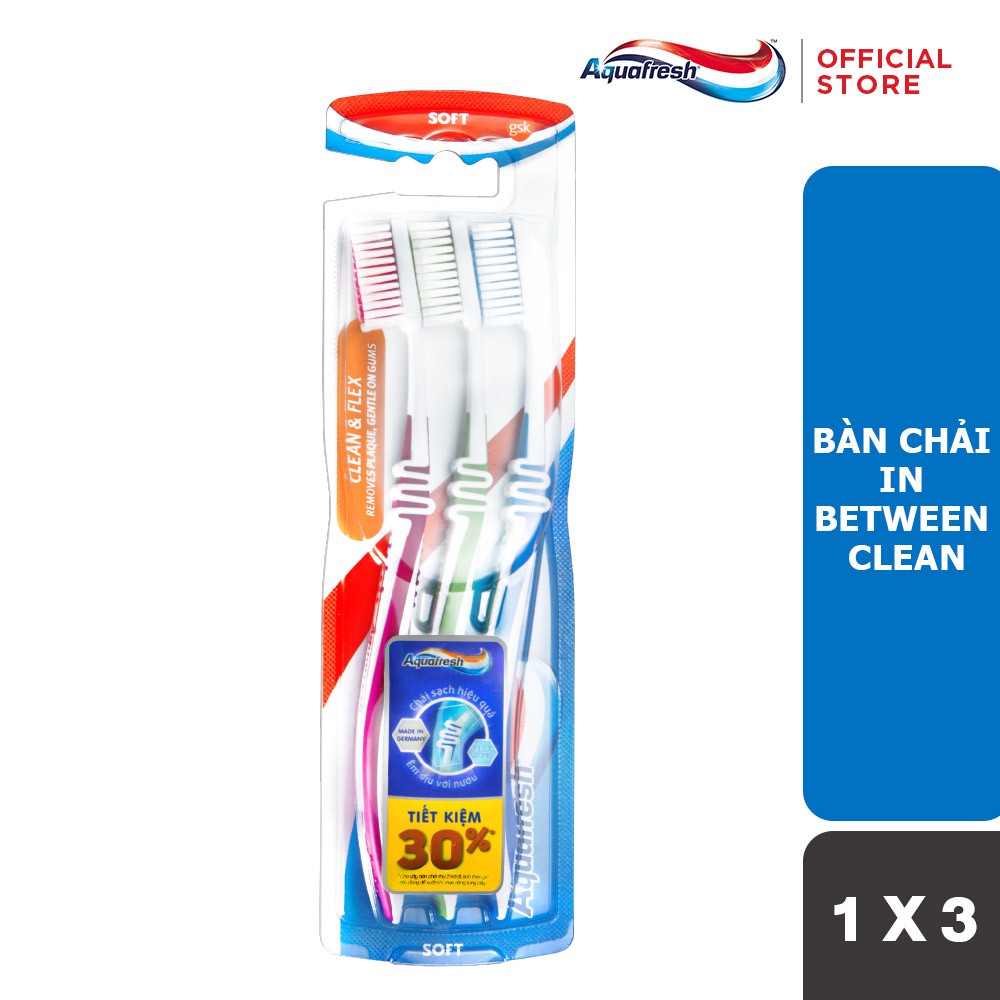 Combo 3 bàn chải đánh răng Aquafresh Clean & Flex Soft