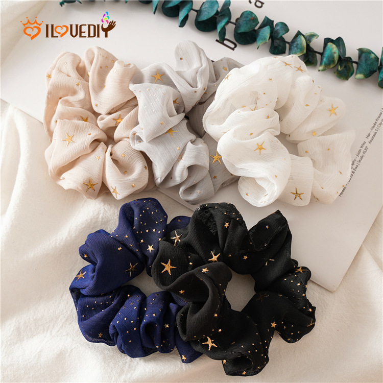 Dây buộc tóc phong cách Hàn Quốc họa tiết ngôi sao đáng yêu cho nữ