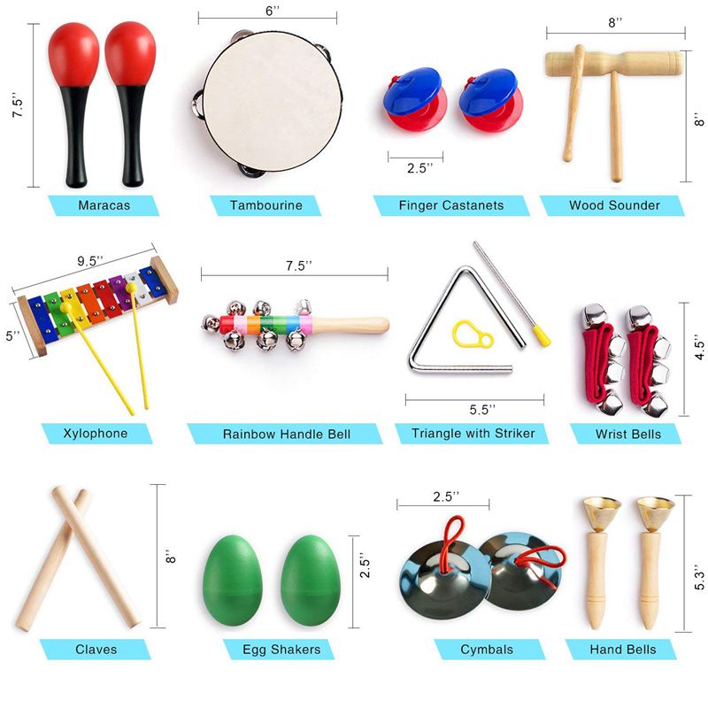 Bộ nhạc cụ đồ chơi 12 trong 1 cho bé