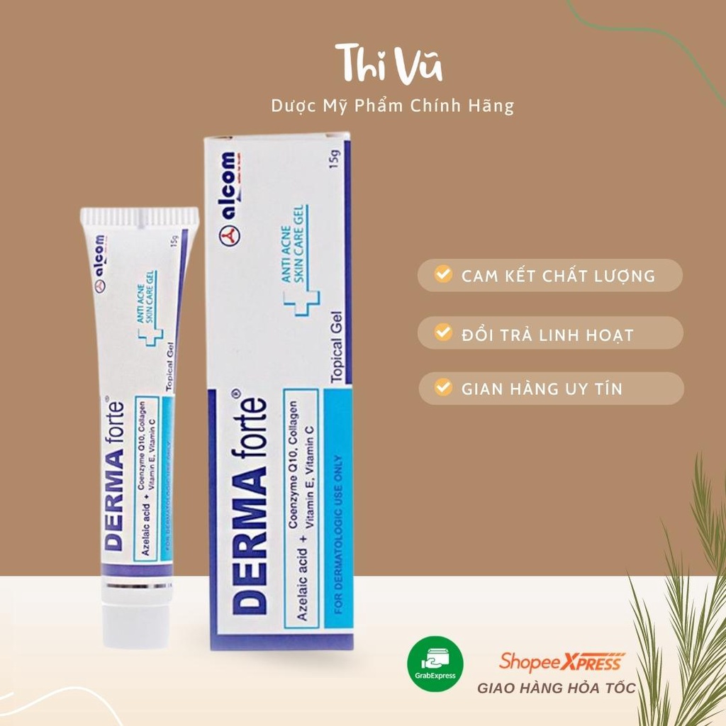 Kem duõng giảm mụn trứng cá ẩn đầu đen Derma Forte Gel 15g - Thi Vũ