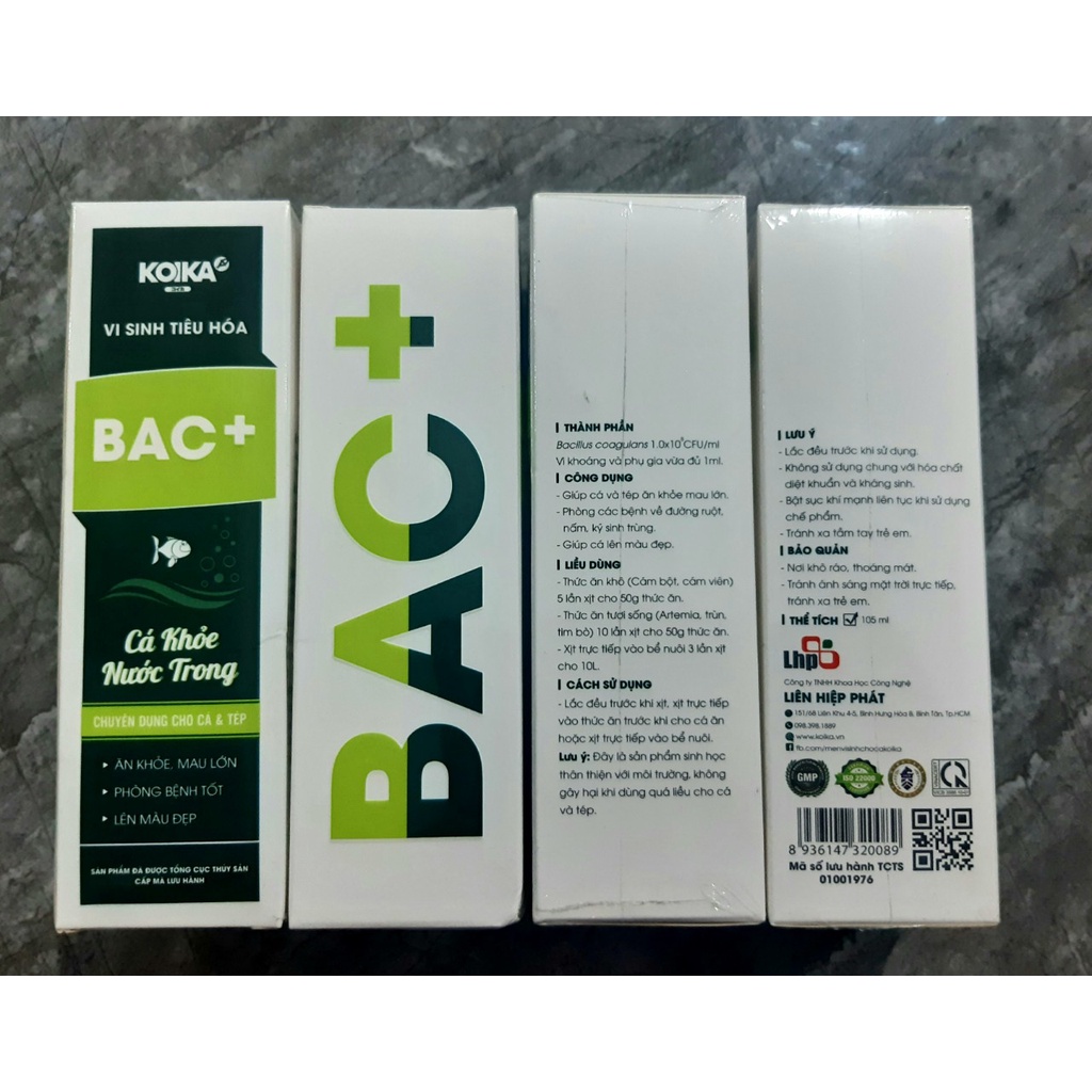 Vi Sinh Tiêu Hóa BAC+ | Men Tiêu Hóa Cho Cá Cảnh