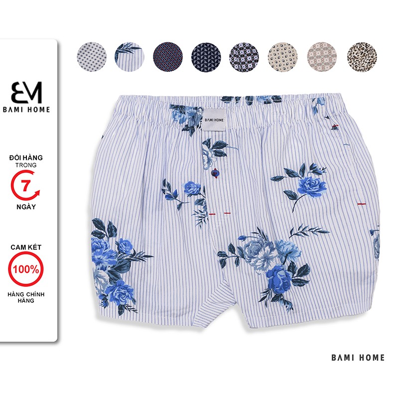 Quần short đùi mặc ngủ, mặc nhà BAMI HOME có túi tiện lợi đa dạng họa tiết QNCT1- 002