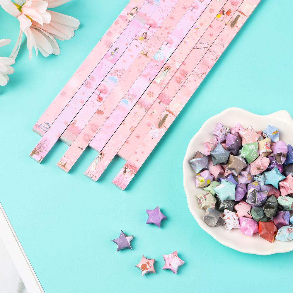 Set 540 Tờ Giấy Xếp Hình Origami Ngôi Sao Dễ Thương Giúp Giảm Căng Thẳng