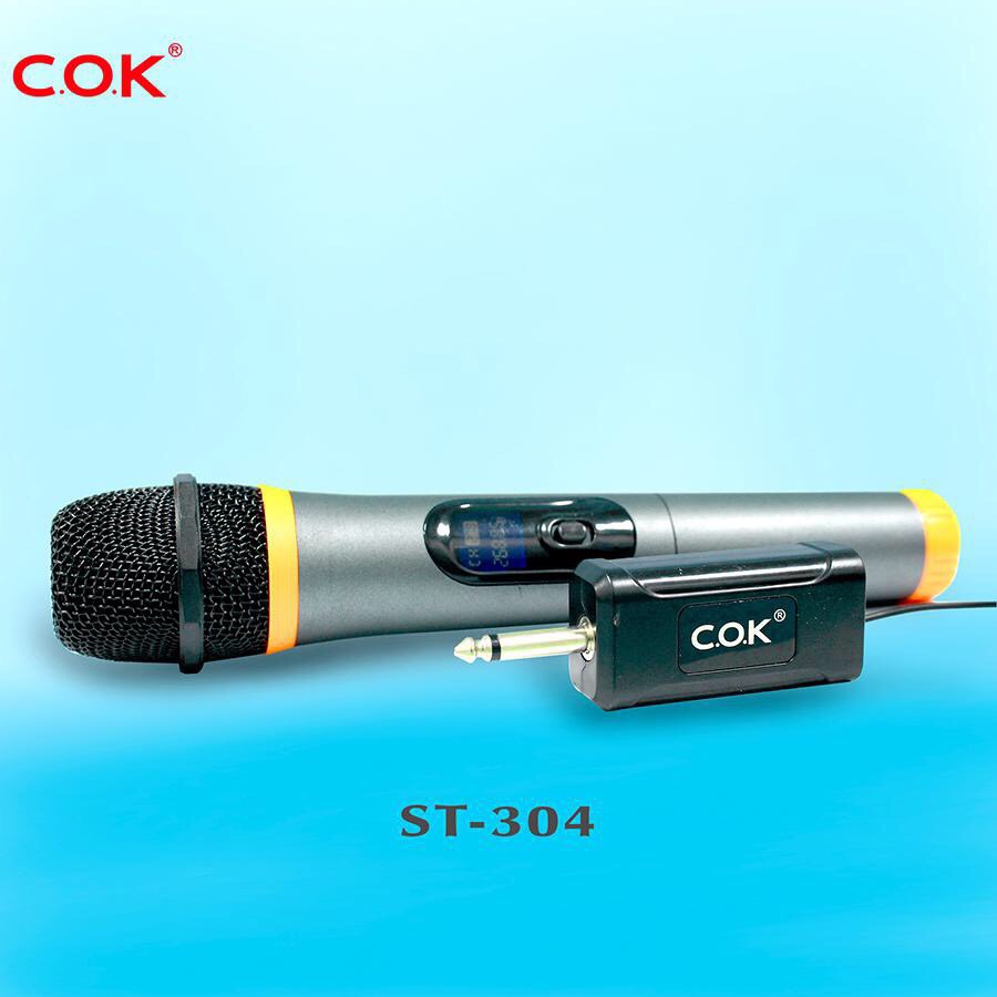 Micro Không Dây Phù Hợp Với Mọi Nhà C.O.K ST-304 (1 Micro) [Jack 6.5, đầu Thu Mini, Cáp Sạc, Dành Cho Loa Kéo, Dàn Âm Ly