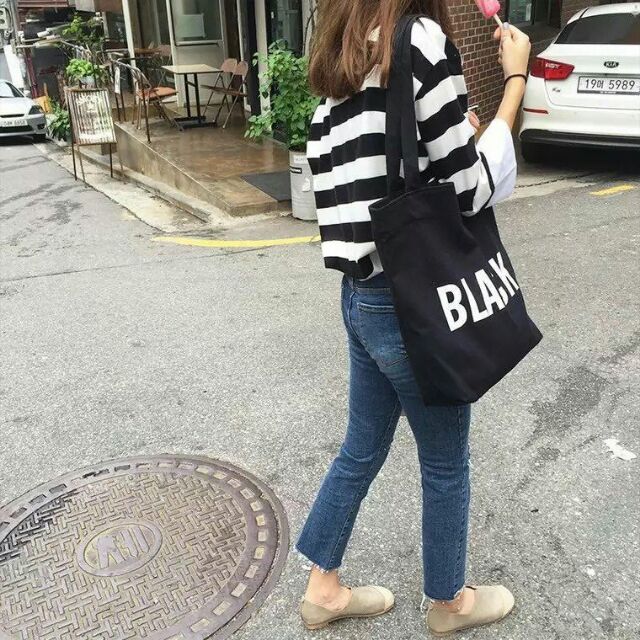 Túi vải Back Pink White Yellow tặng kèm mũ Supreme cùng màu