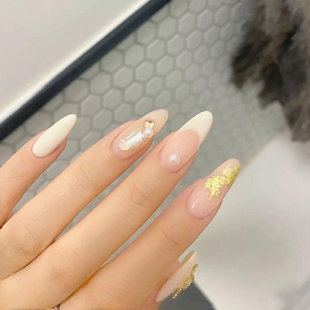 Bộ 24 Móng Tay Giả Che Phủ Toàn Diện Tháo Rời Được Kiểu Pháp