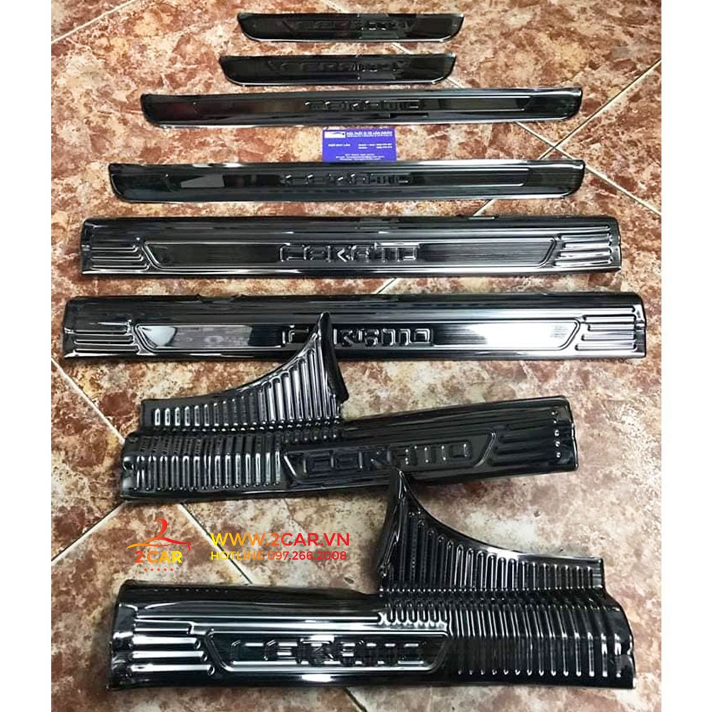 [Mã LIFEAU5SALE giảm 20k đơn 50k] Ốp Bậc Cửa, nẹp bước chân Xe Kia CERATO 2016-2018, 2019-2021 chất liệu Titan