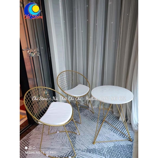 Bàn Ghế Ngồi Ban Công Chill, Ghế Tựa Cách Điệu Chụp Hình, Decor Quán Siêu Xinh