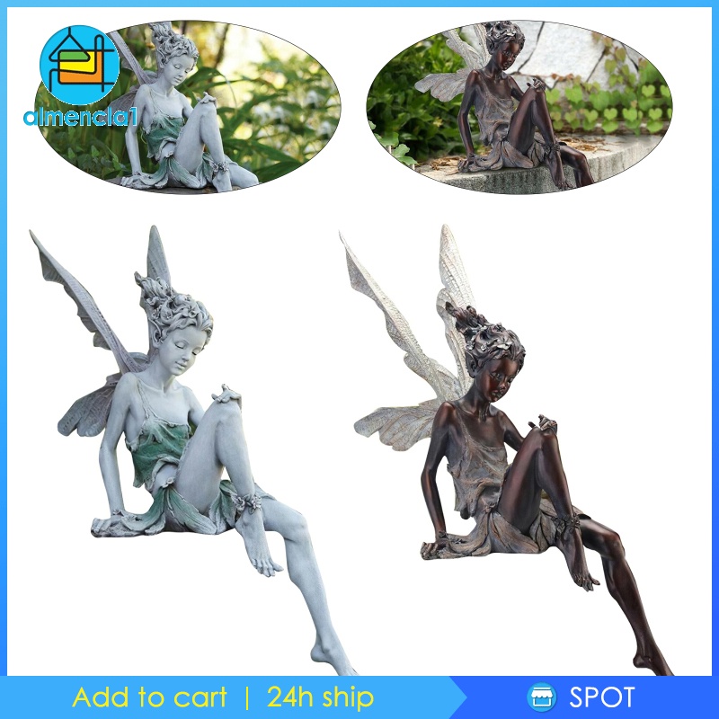 [ALMENCLA1] Fairy Statue Yard Pond Figurine Home Patio Angel Sculpture Ornament