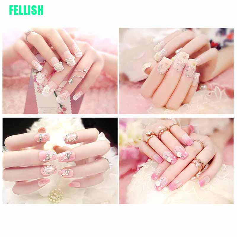 (Hàng Mới Về) Bộ 24 Móng Tay Giả 3d Trang Trí Cho Cô Dâu