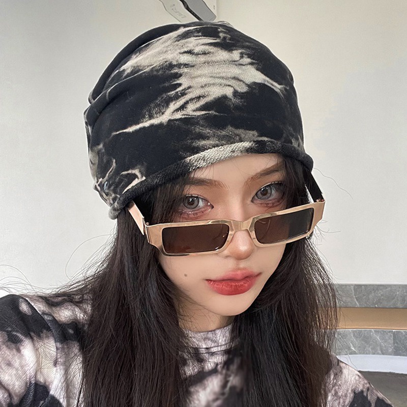 Mũ beanie mềm mại họa tiết nhuộm màu thời trang mùa đông cho nam và nữ