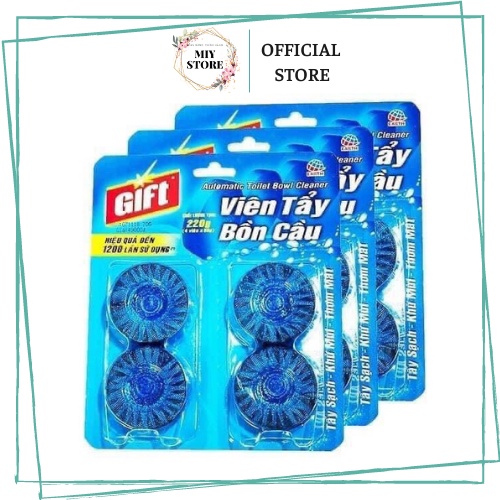 Viên tẩy bồn cầu Gift,thả bồn cầu diệt khuẩn,khử mùi hôi tolet ( 4 viên 55g)