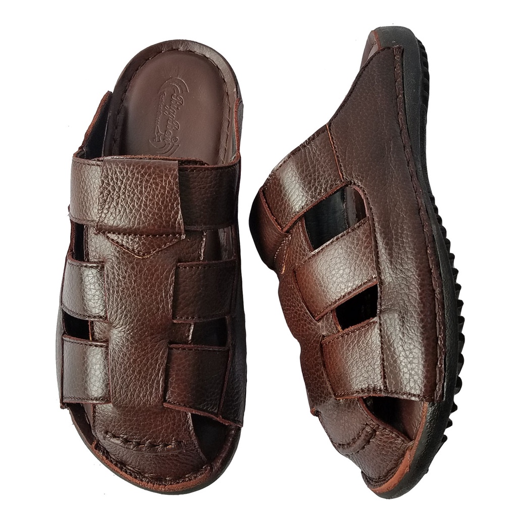 Dép Bít Mũi Nam Da Bò Thật BIGBEN Cao Cấp DN331