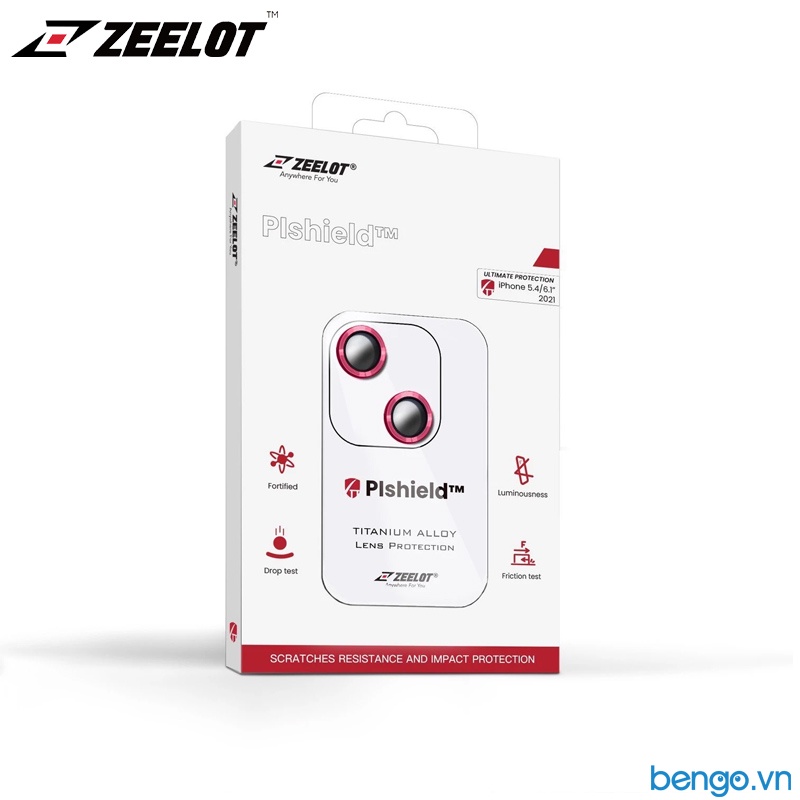 Dán Cường Lực Bảo Vệ Camera IPhone 13/13 Mini ZEELOT PIshield Titanium Alloy Viền Màu