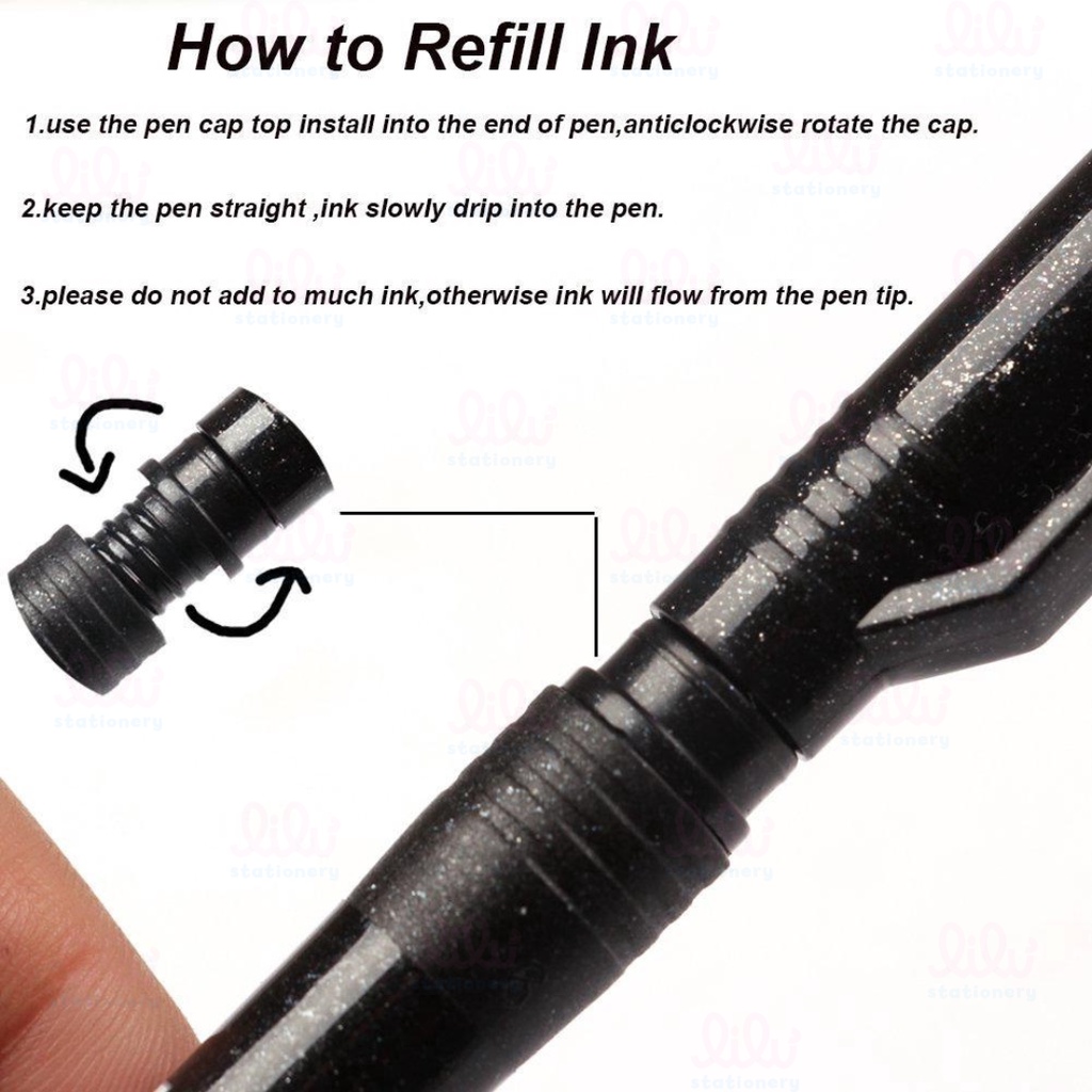 Bút lông dầu thư pháp màu đen 7 kích cỡ ngòi viết vẽ Calligraphy Kanji Hán tự cọ chữ nho brush lettering GN201