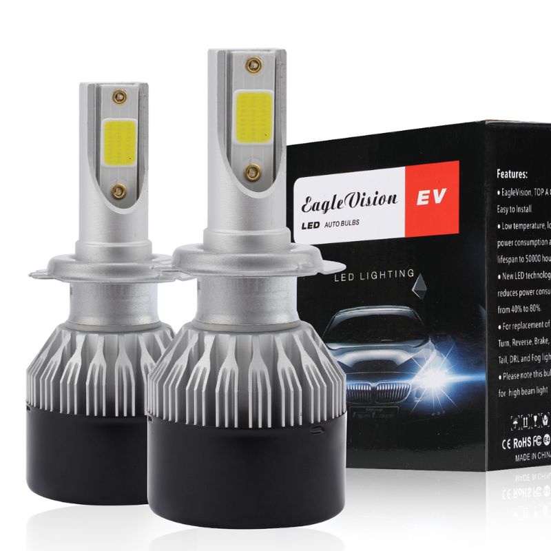 Set 2 Đèn LED Sương Mù 5000Lm 12V 40W COB H7 Cho Xe Hơi
