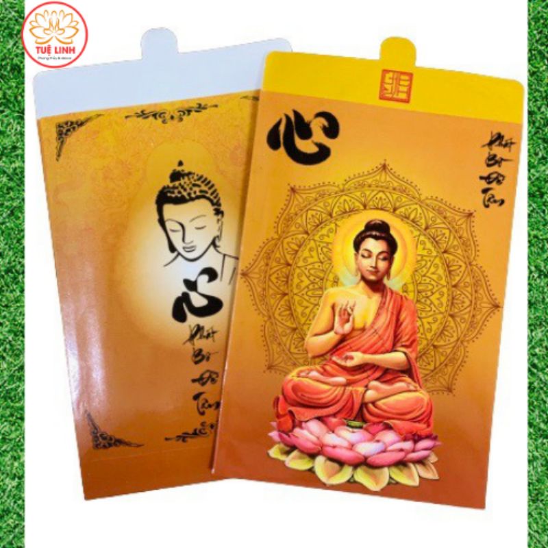 Phong bao Lì Xì đựng lá bồ đề, lễ cúng dường