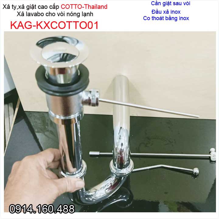 Xả lavabo cho vòi nóng lạnh Cotto Thái Lan, bộ xả ty giật vòi lavabo Cotto KAG-KXCotto