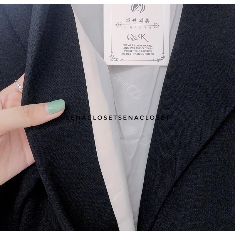 ÁO KHOÁC BLAZER 2 LỚP QUẢNG CHÂU MÀU ĐEN KIỂU DÁNG ULZZANG HÀN QUỐC (Ảnh thật/ video) | BigBuy360 - bigbuy360.vn