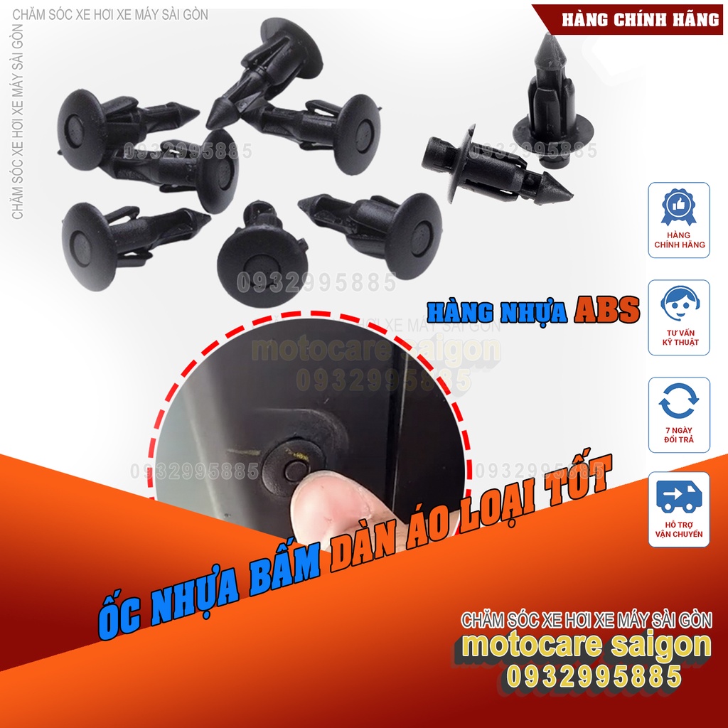 Ốc nhựa bấm dàn áo chuẩn zin các hãng