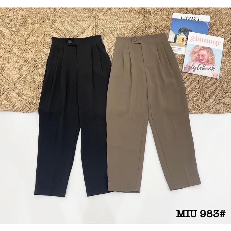 QUẦN BAGGY CẠP CÚC LỆCH CHẤT LỤA LOẠI 1 KHÔNG NHĂN MS21992