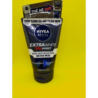 NIVEA MEN  EXTRA WHITE DETOX MUD SỮA RỬA MẶT