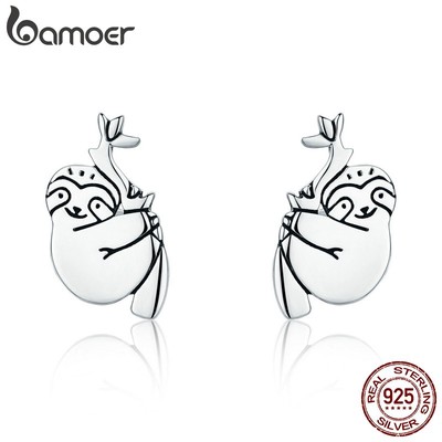 Bamoer bamoer® Bông Tai bạc 925 Hình Con Lười Dễ Thương