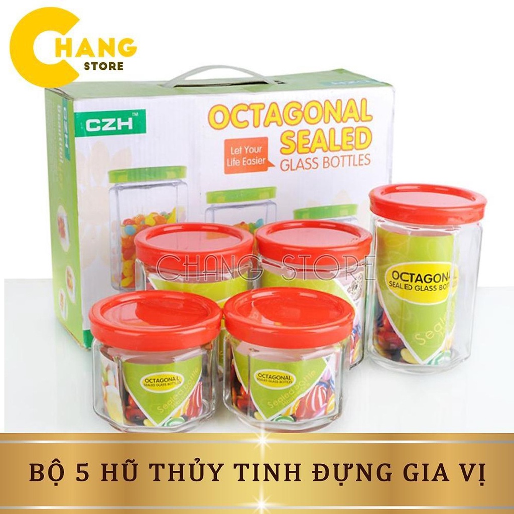 ⛔GIADUNGHOANGMAI⛔ Bộ gia vị nắp đỏ (LOẠI 5 HŨ NẮP ĐỎ)