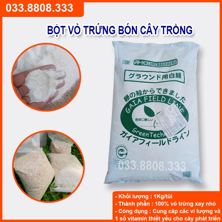 Bột Vỏ Trứng Gà Nhật Bản 1Kg giúp cây phát triển tốt, ngăn rụng hoa quả