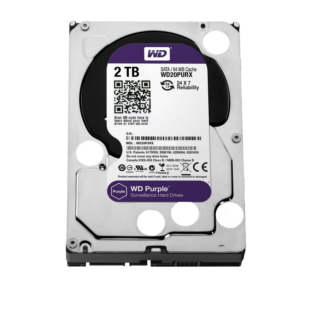 Ổ cứng HDD 2TB Western Digital WD Tím chuyên camera - Vĩnh Xuân phân phối