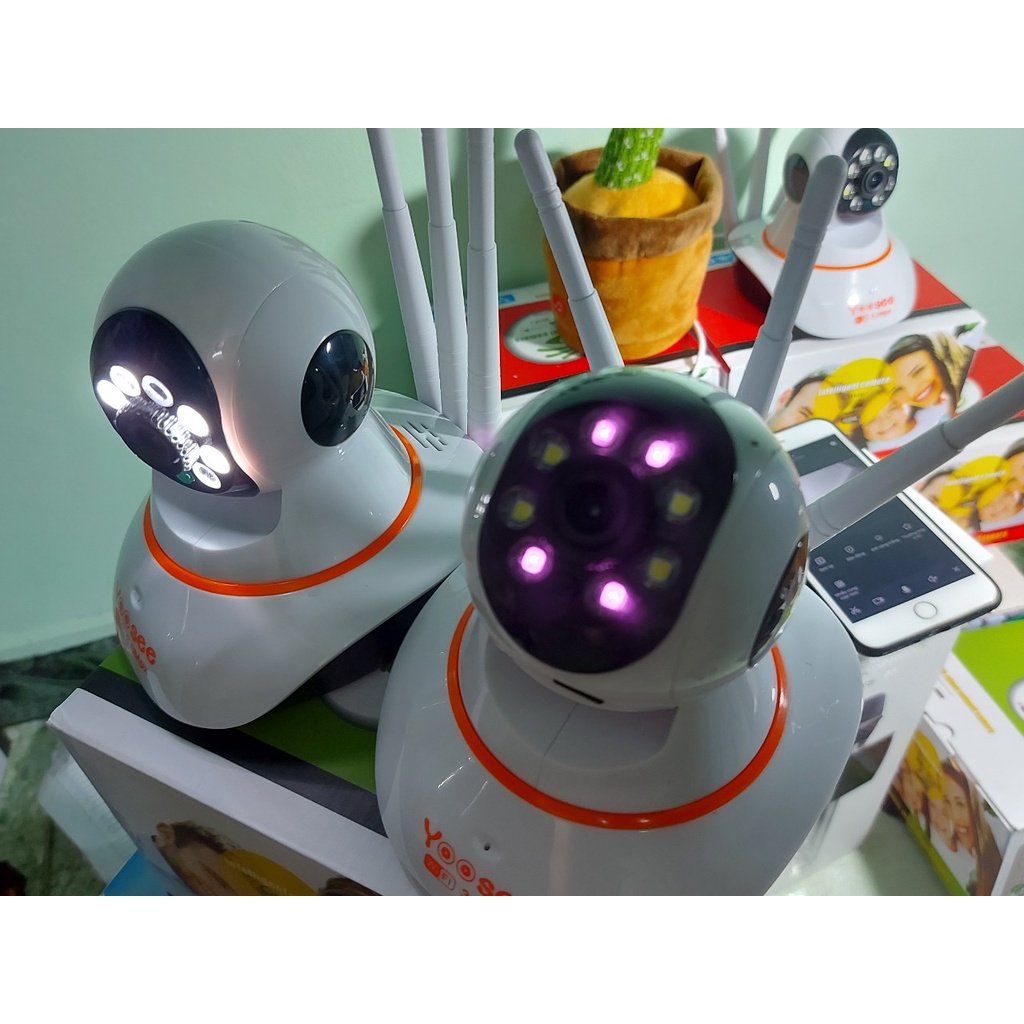 Camera YOOSEE 3.0Mpx - 1080P, 8 đèn  IP WIFI, 3 râu, trong nhà, xoay 355 độ