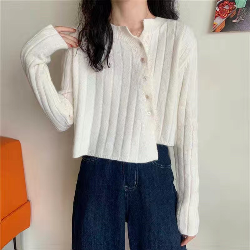 ÁO LEN KHUY CHÉO VẠT LỆCH | BigBuy360 - bigbuy360.vn