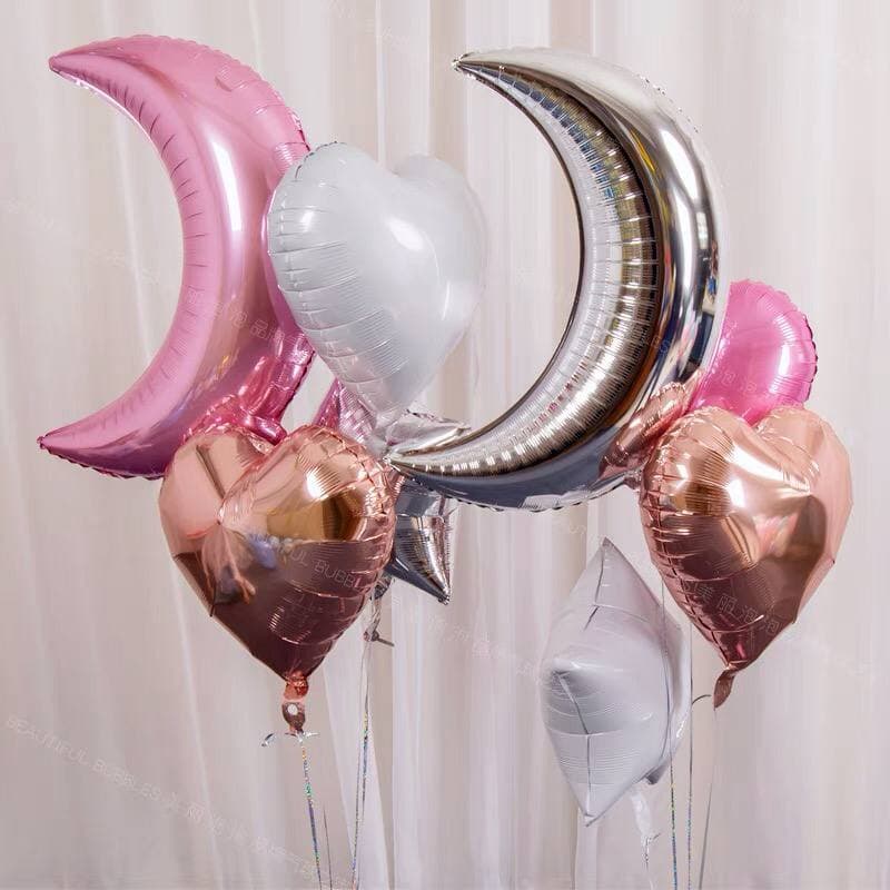 Bóng tráng nhôm hình mặt trăng khuyết size to (60cm) trang trí sinh nhật