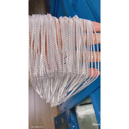 Dây chuyền bạc nam Minh Tâm Jewelry dây hộp bạc Ý bản dây 2mm