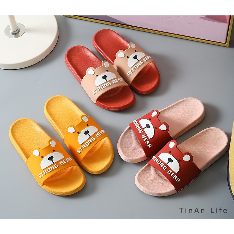 Dép Quai Ngang Mẫu Strong Bear, Unisex Thời Trang Nam Nữ Cá Tính