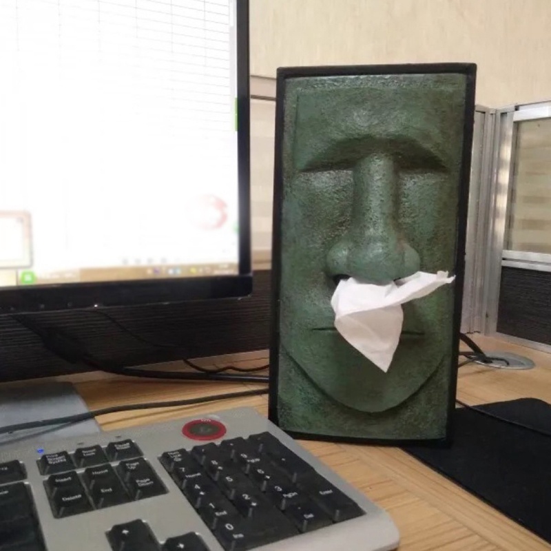 Hộp Đựng Khăn Giấy Bằng Nhựa Resin Hình Tượng Mới Lạ Cho Phòng Tắm / Phòng Ngủ