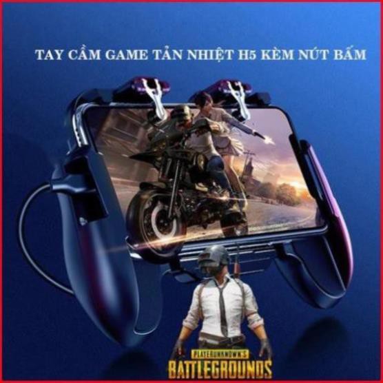 Tay cầm chơi game điện thoại PUBG, quạt tản nhiệt H5.0 (kèm cáp sạc)