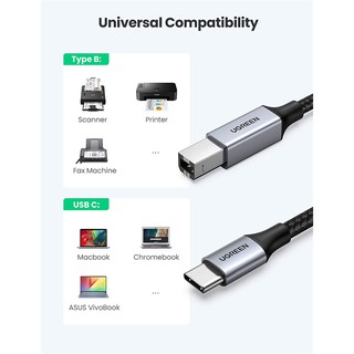 Dây máy in USB Type C dài 3m Ugreen 80808