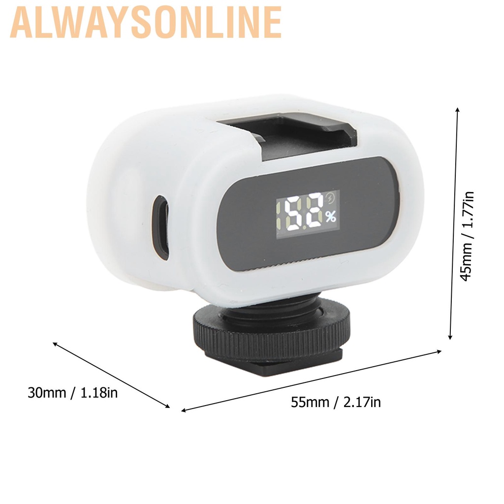 Alwaysonline Mini Portable LED Video Light 5000K-6000K 2W On Camera Photography Fill with Soft Diffuser for Vlog Recording Selfie